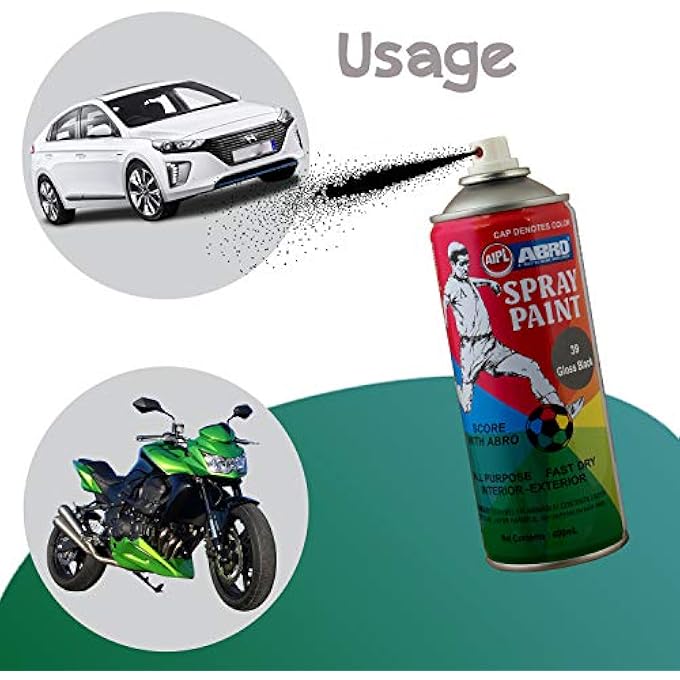 Abro SP-39 علبة طلاء رذاذ متعددة الاستخدامات للسيارات والدراجات (400 مل، لامع، 1 قطعة) - Image 4